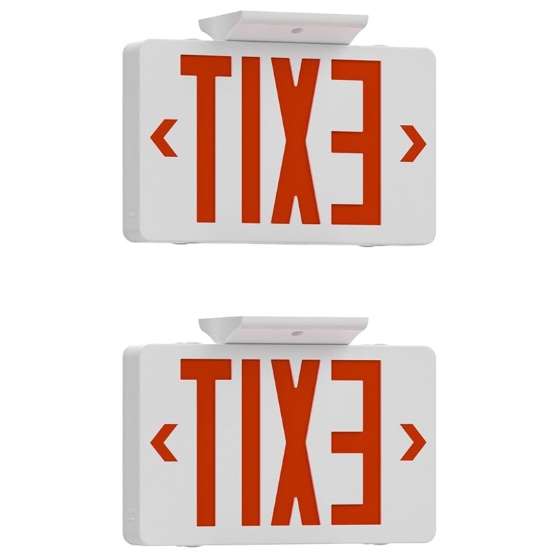 Emergency Exit Sign - 【A10R】Red Exit Sign With Emergency Light,LED