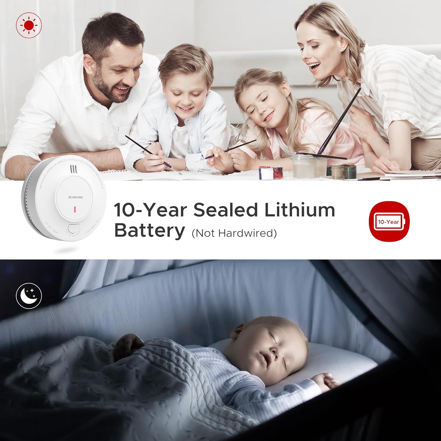 X-Sense Smoke Alarm, 10-Year B - Smoke Detector Interconnected recension och pris