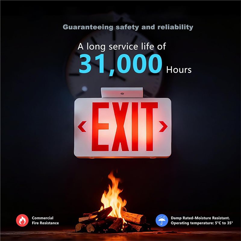 【A10R】Red Exit Sign With Emerg - Emergency Exit Sign recension och pris