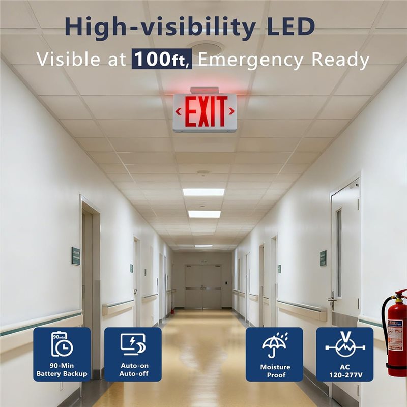 【A10R】Red Exit Sign With Emerg - Emergency Exit Sign recension och pris