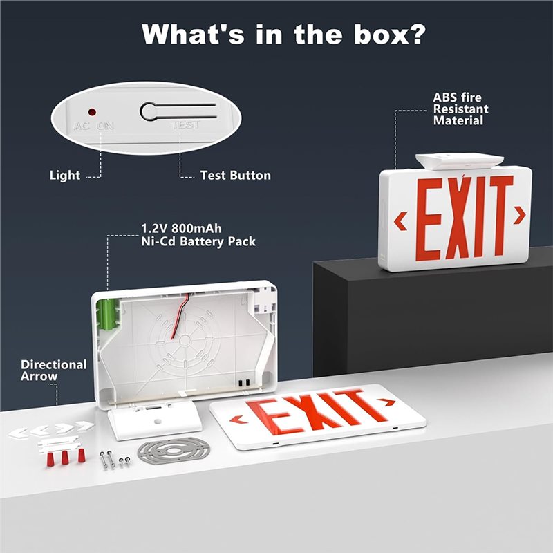 【A10R】Red Exit Sign With Emerg - Emergency Exit Sign recension och pris