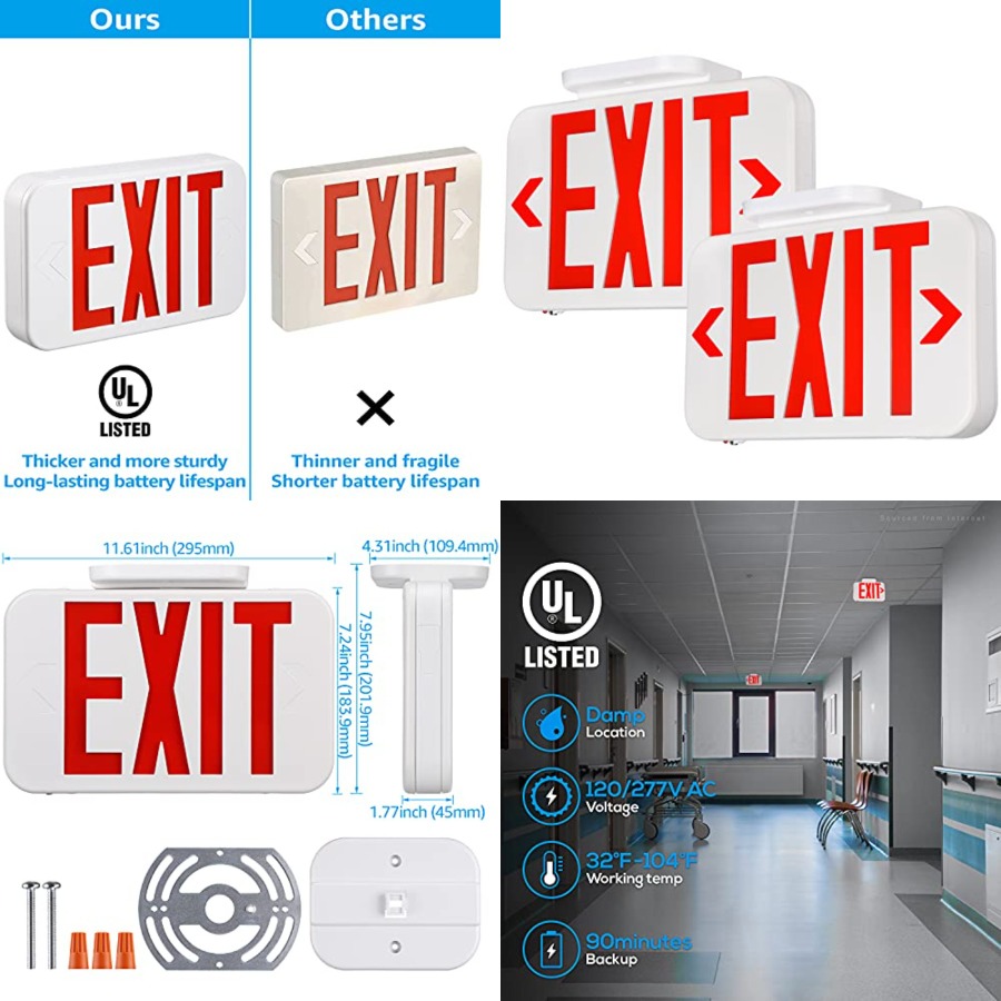LED Exit Sign, Emergency Exit  - Emergency Exit Sign recension och pris